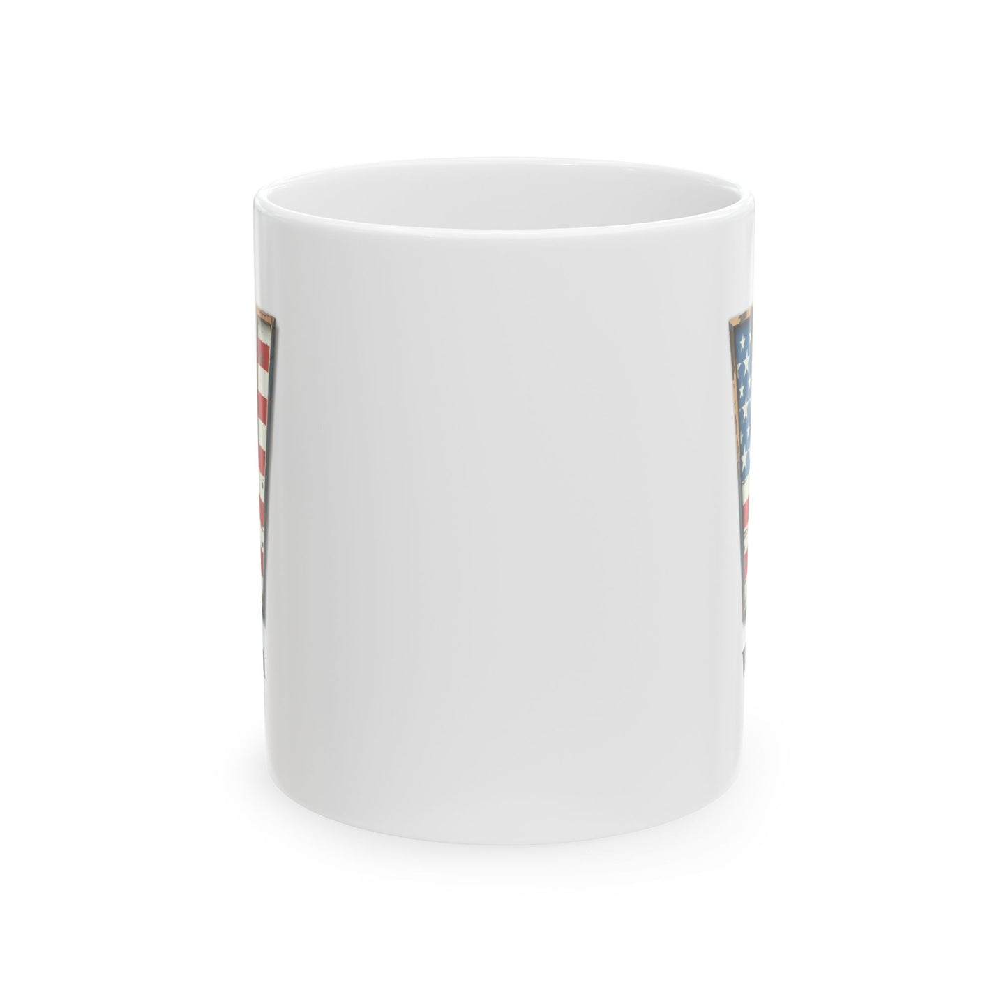 Personalized American Flag Initial Mug with Name Custom USA Letter W Coffee Cup Gift for Men Women Veterans or Patriotic Americans
