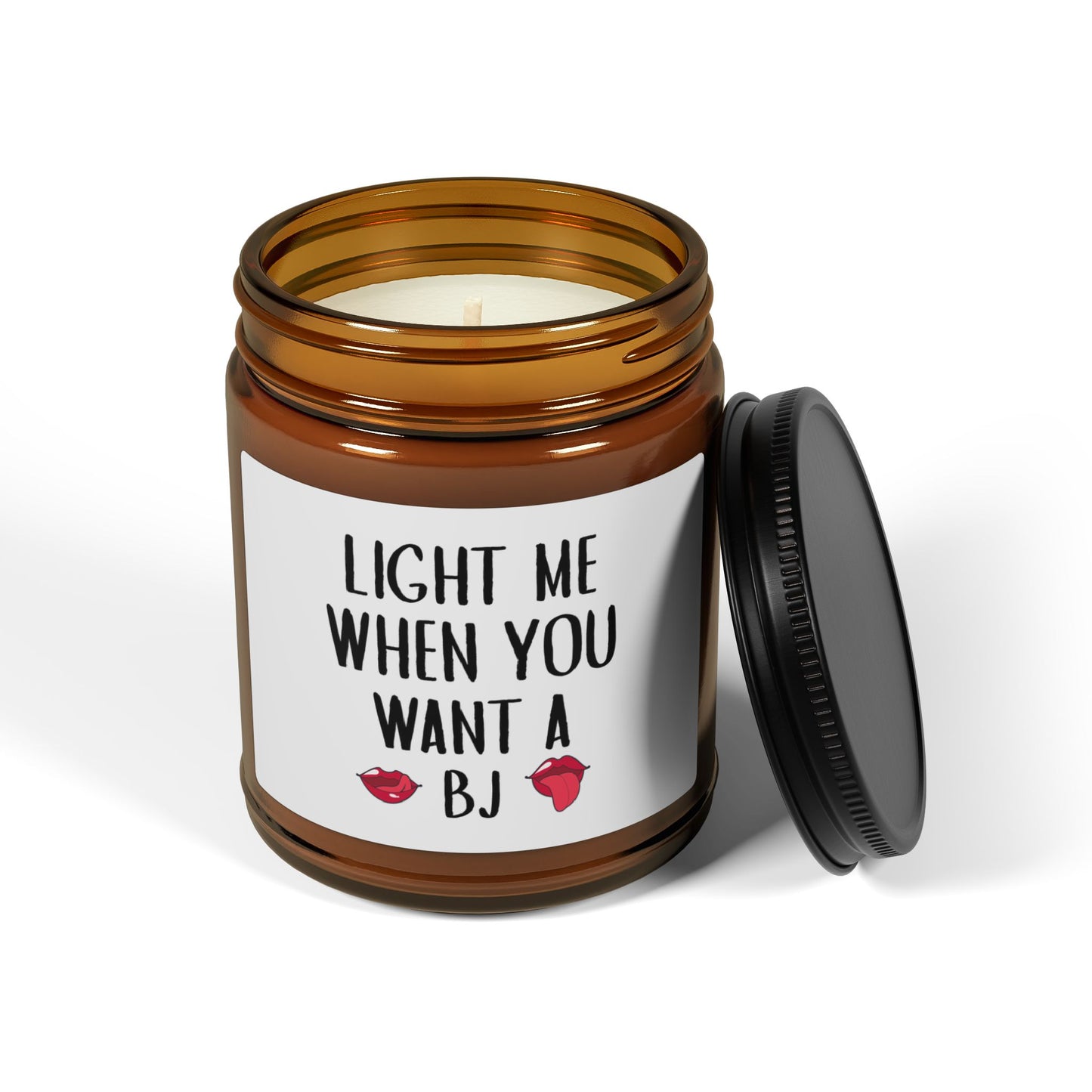 Naughty Candle for Him – Light Me When You Want a BJ Sexy Amber Jar Gift with Funny Icons