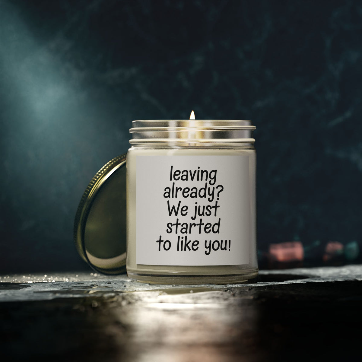 Leaving Already We Just Started to Like You Scented Candles, Coconut Apricot Wax (4oz, 9oz)