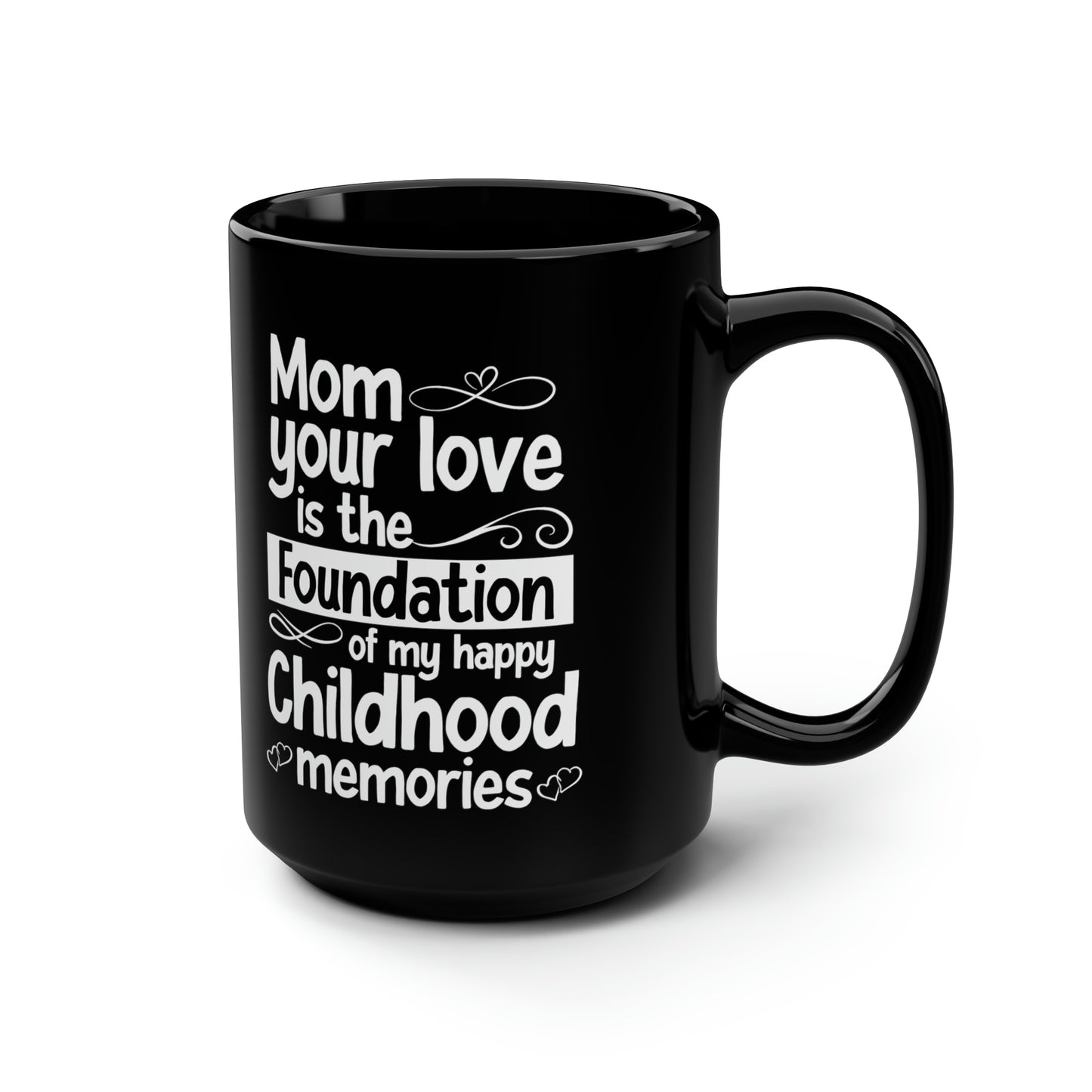 Mom, Your Love is the Foundation of My Childhood Memories – Black Coffee Mug