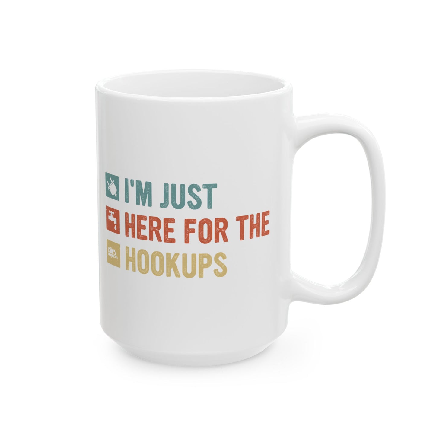 Camping Essentials Ceramic Mug, (11oz, 15oz)
