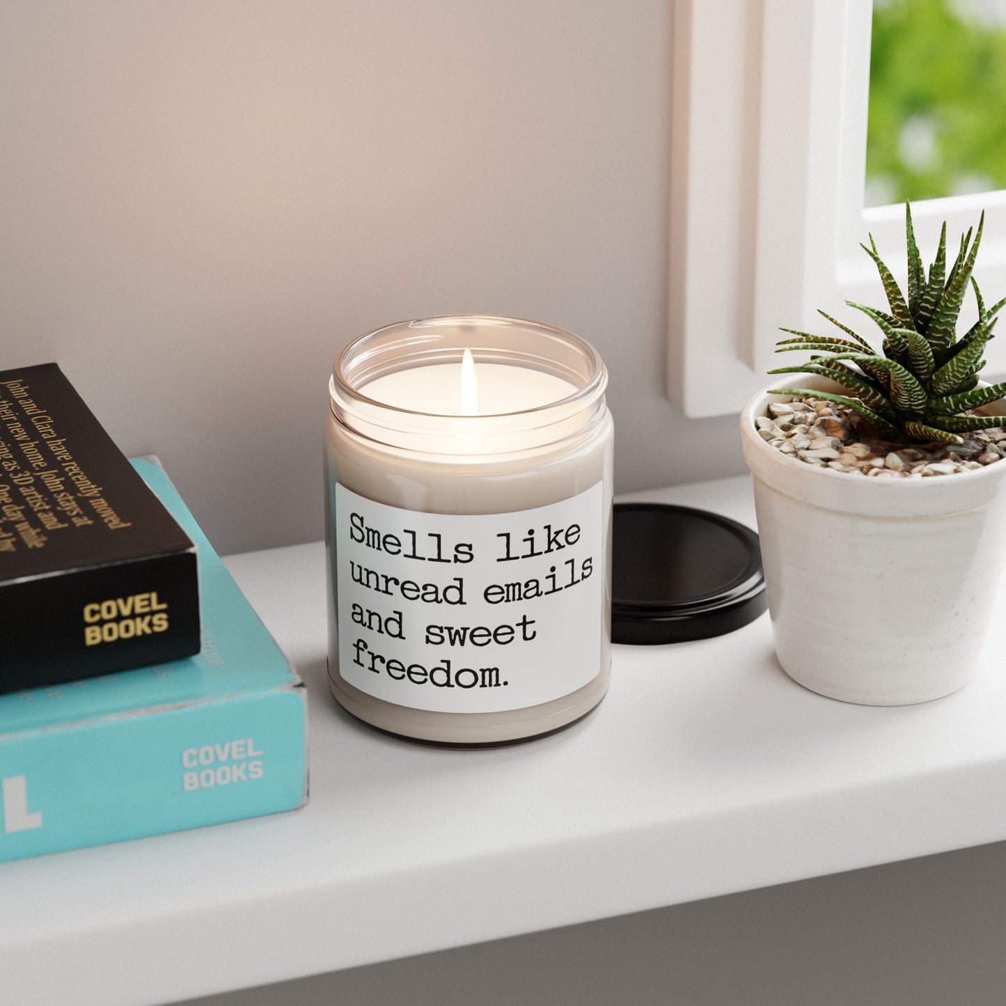 ND-T2WY-MXHR Smells Like Unread Email And Sweet Freedom Scented Soy Candle, 9oz