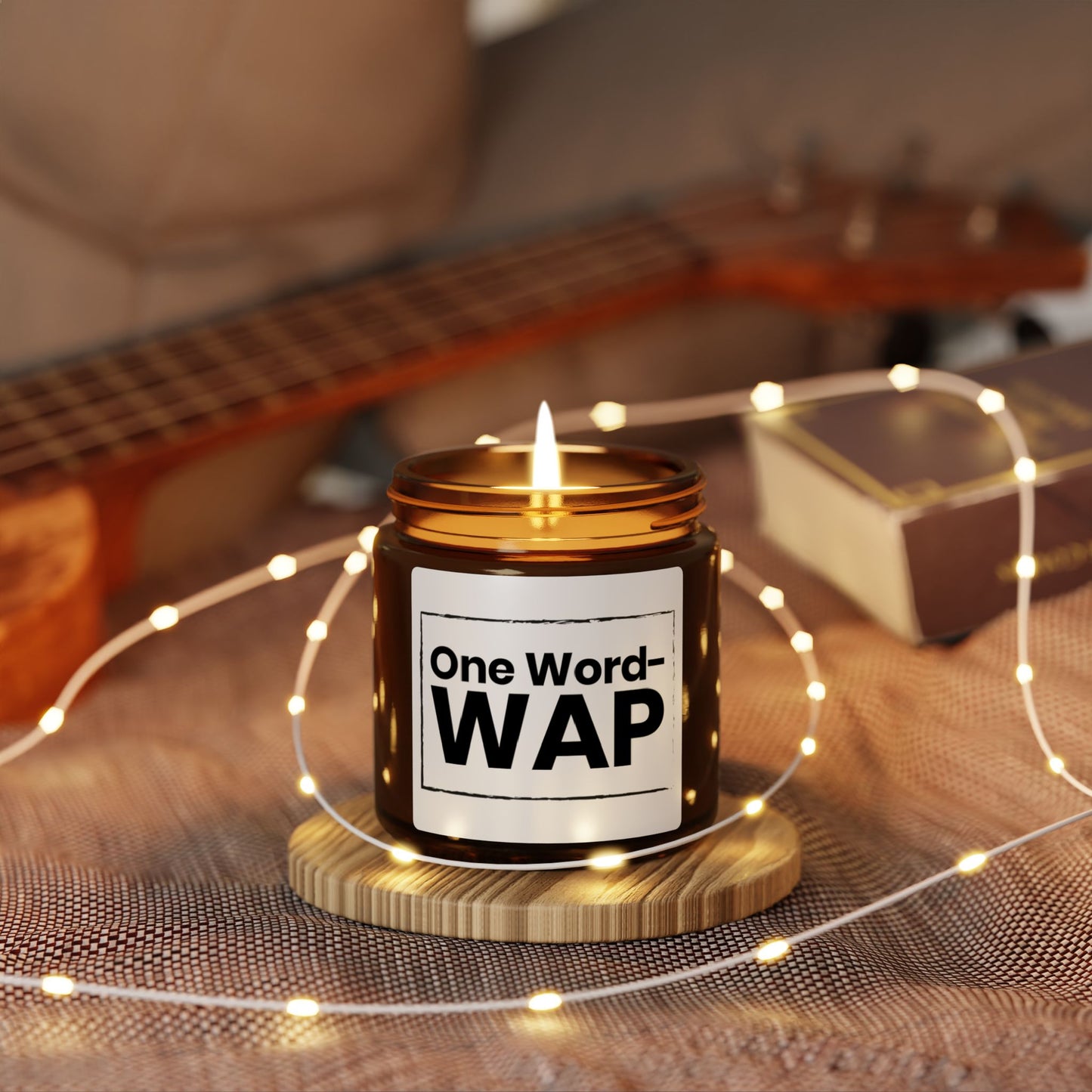 One Word – WAP Candle – Funny Sexy Gift, Naughty Couples Gift, Bold Bedroom Decor