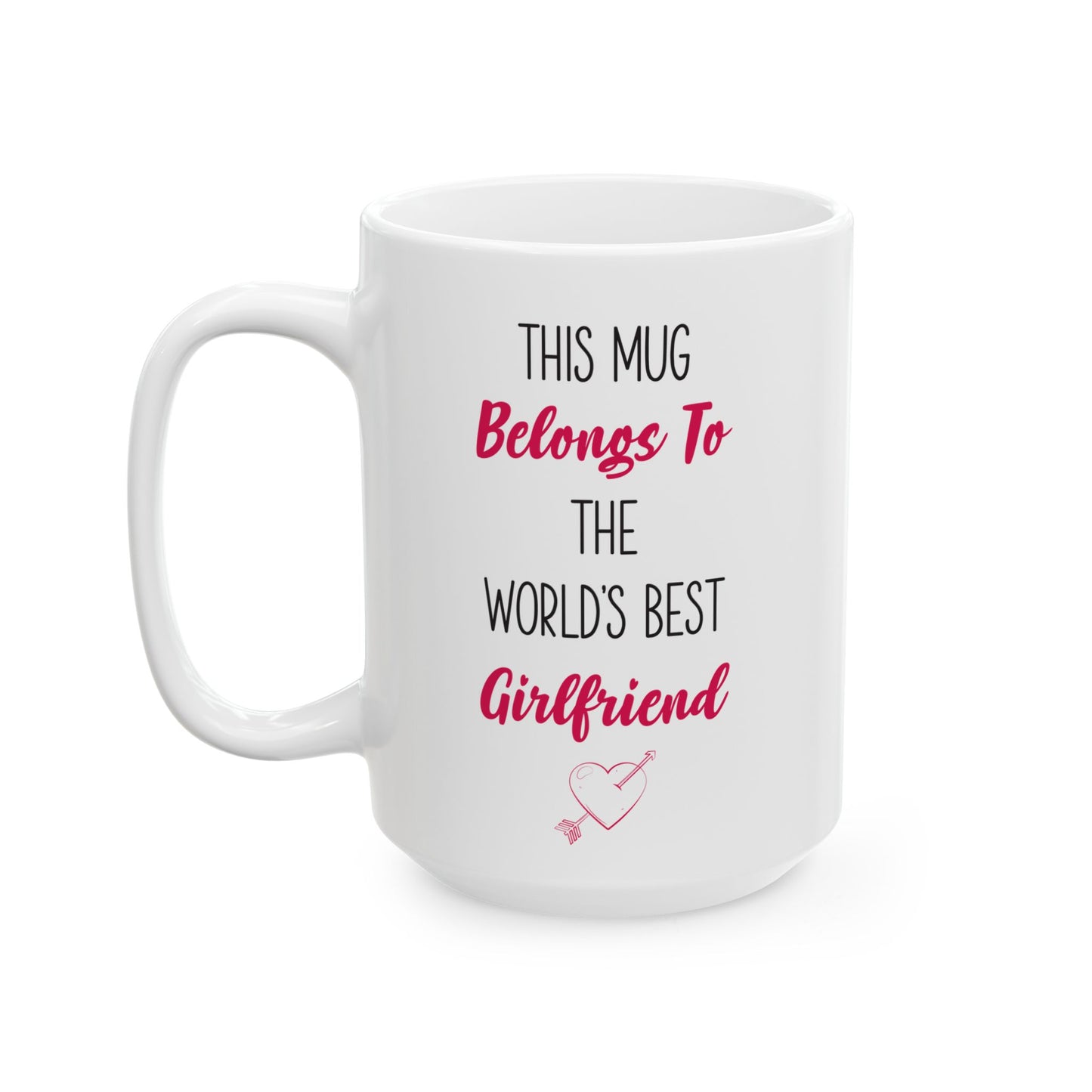World's Best Girlfriend Mug – Cute Heart Arrow Gift from Boyfriend or Partner