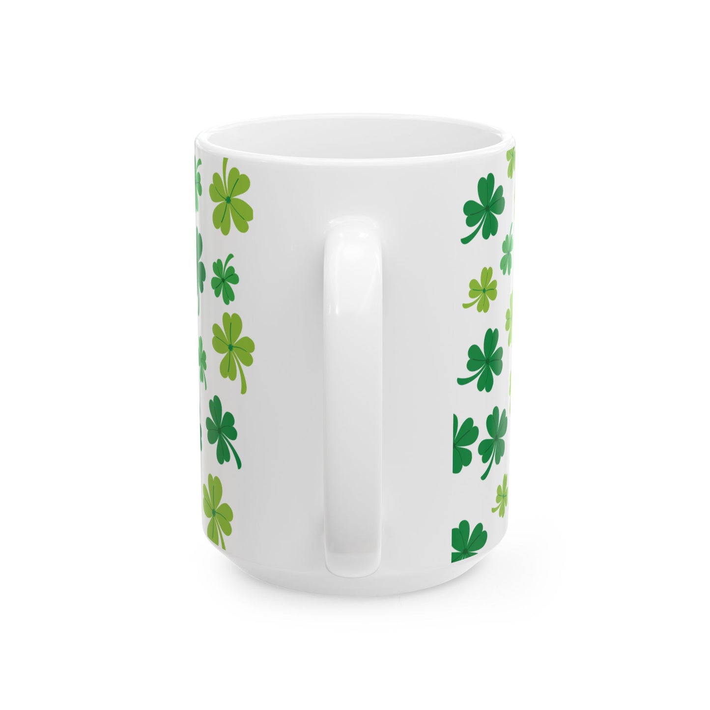 White Shamrock Mug – St. Patrick’s Day Lucky Clover Coffee Cup Gift