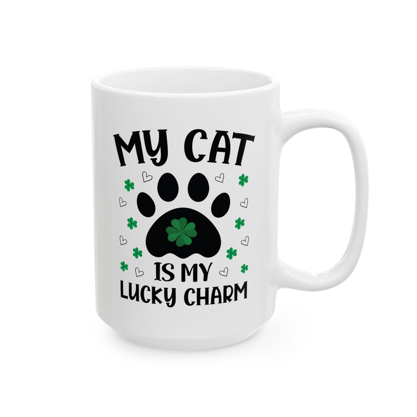 My Cat Is My Lucky Charm Mug – St Patrick’s Day Gift for Cat Moms