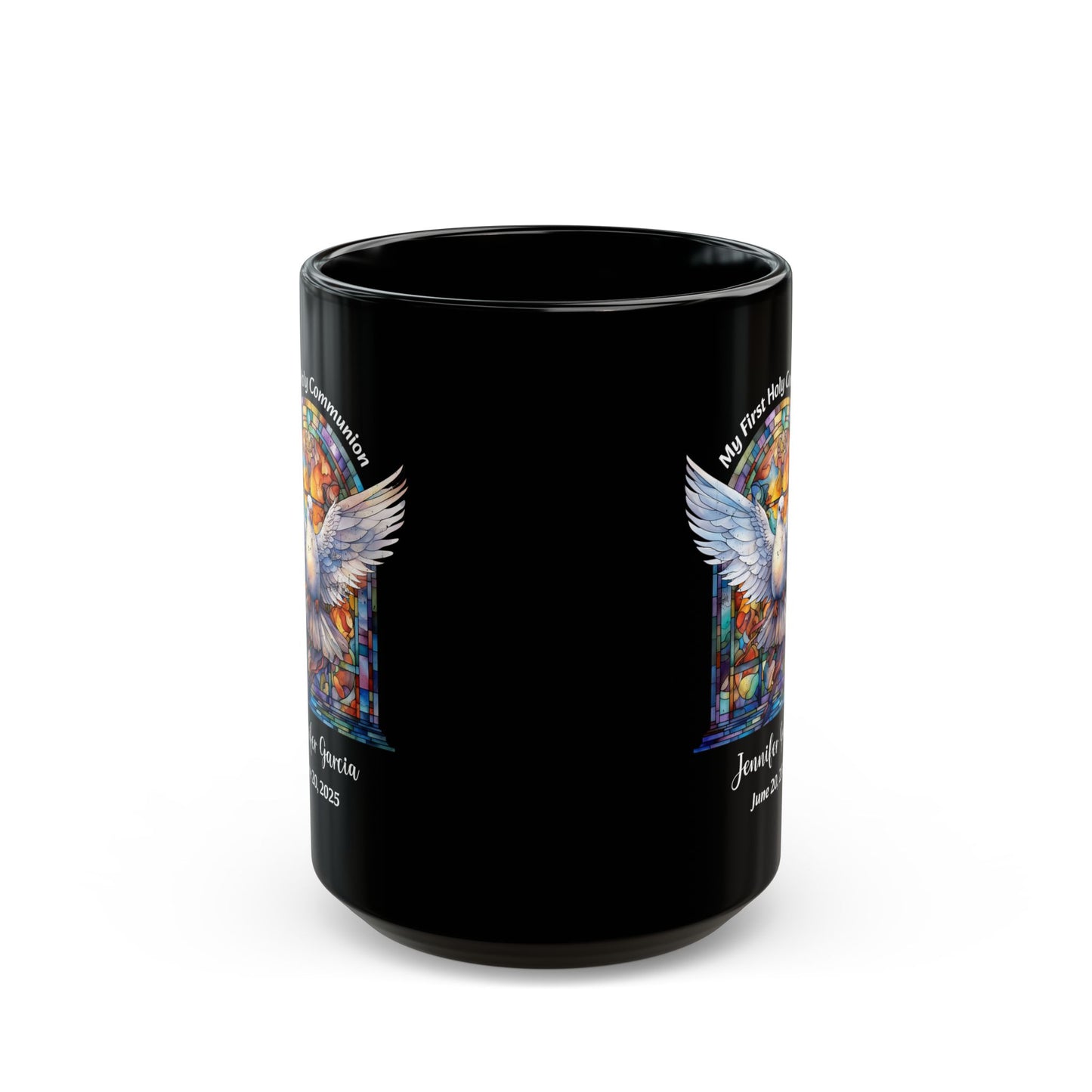 Black First Communion Mug – Personalized Gift for Girl