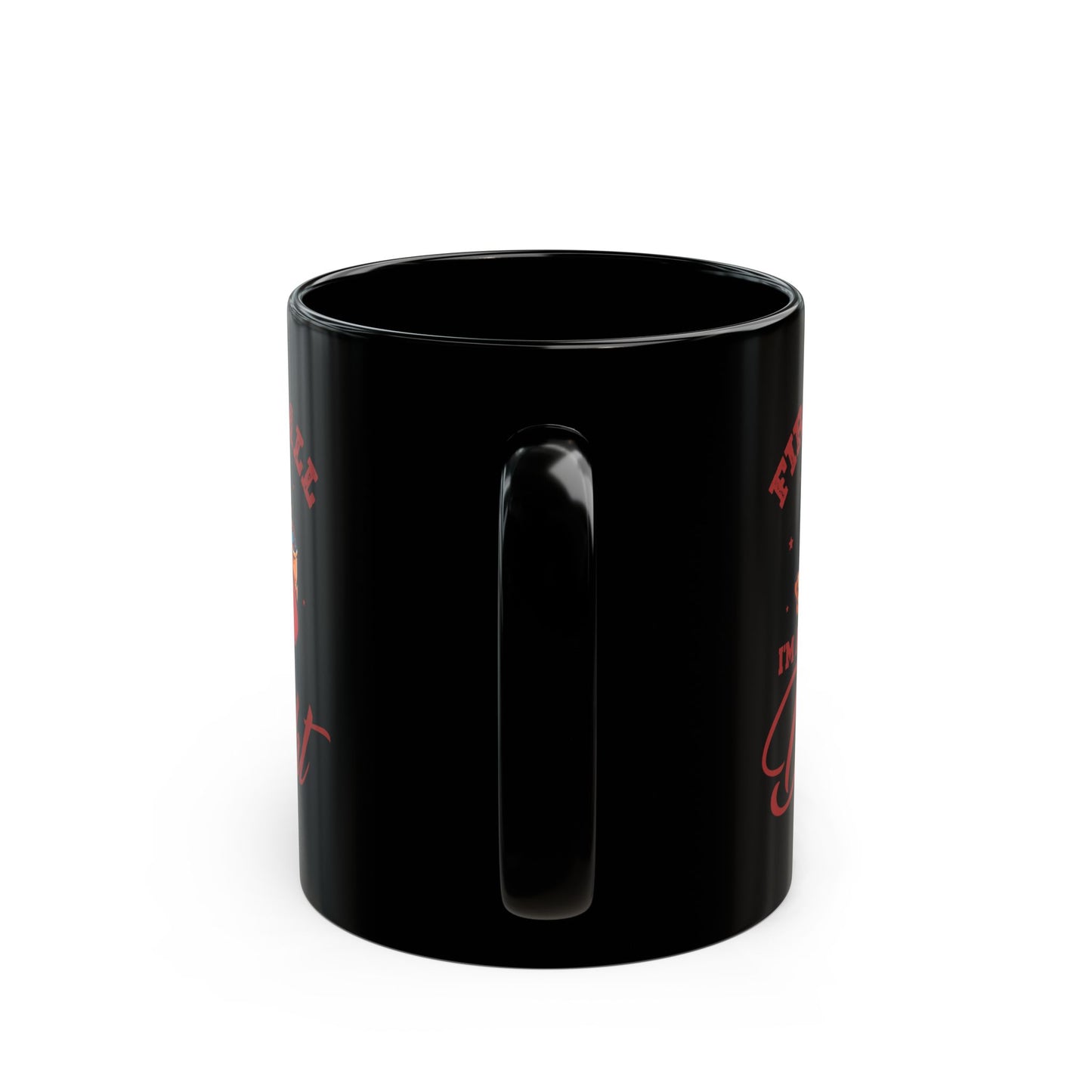 First of All, I'm a Delight Christmas Mug – Black Ceramic with Festive Possum Design