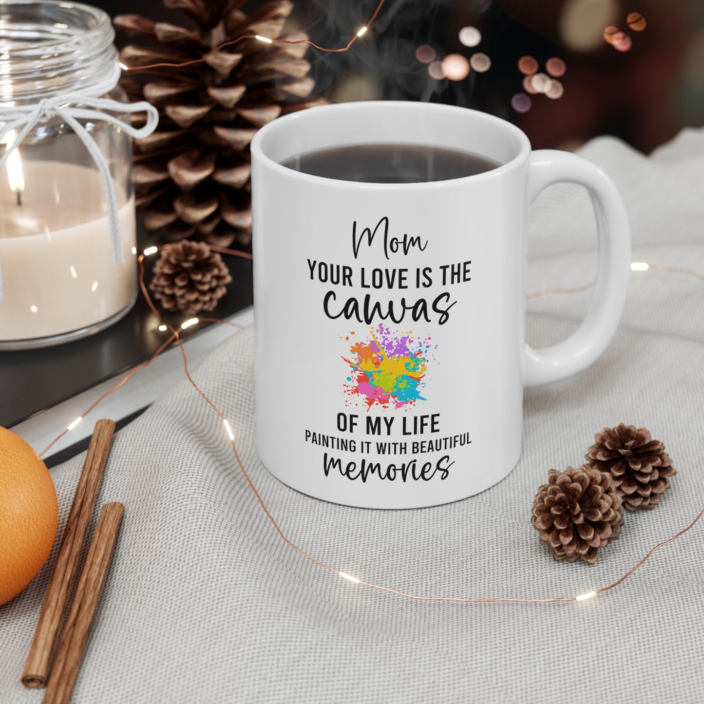 Mom, Your Love is the Canvas of My Life – White Coffee Mug