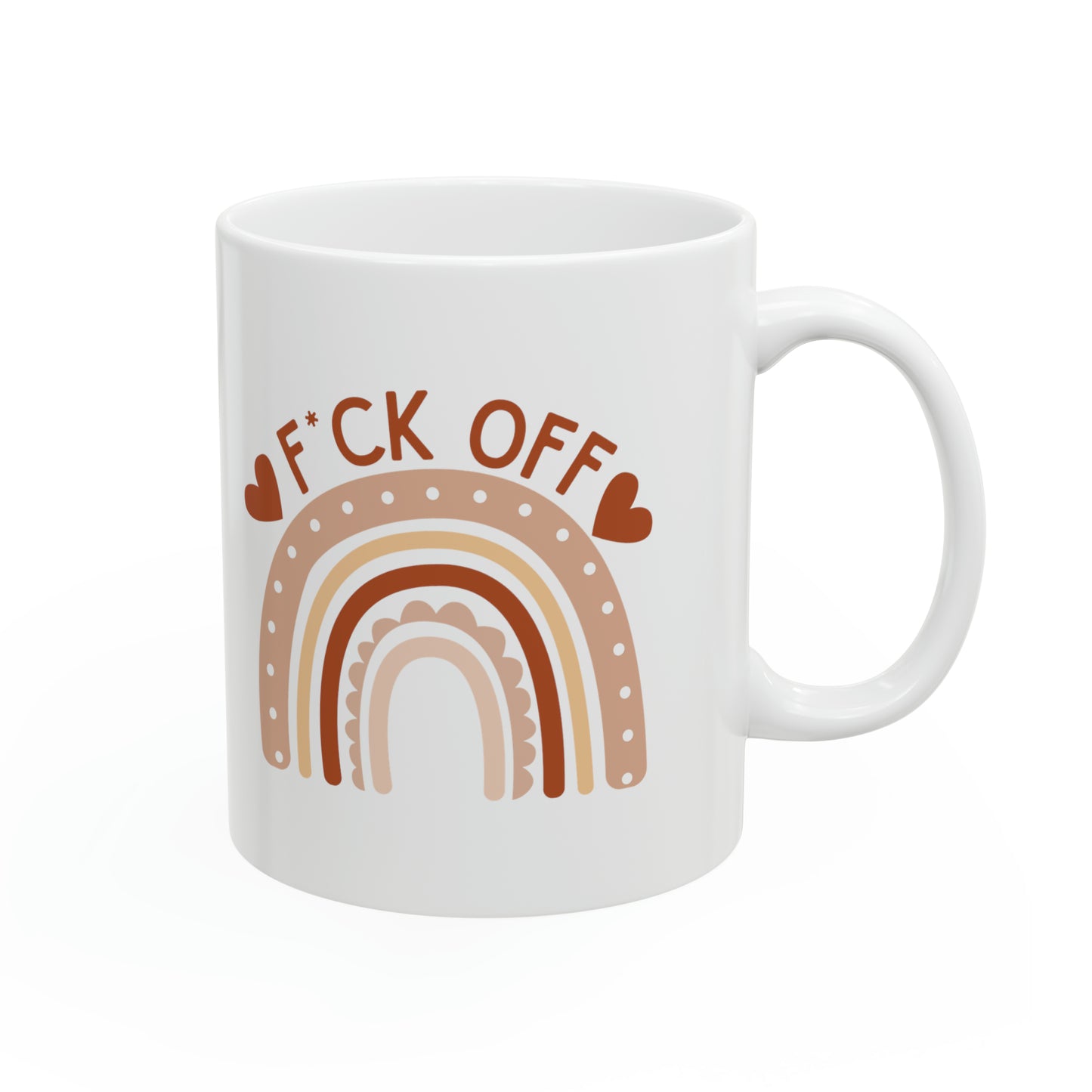 Funny F*ck Off Coffee Mug – Cute Boho Rainbow Design