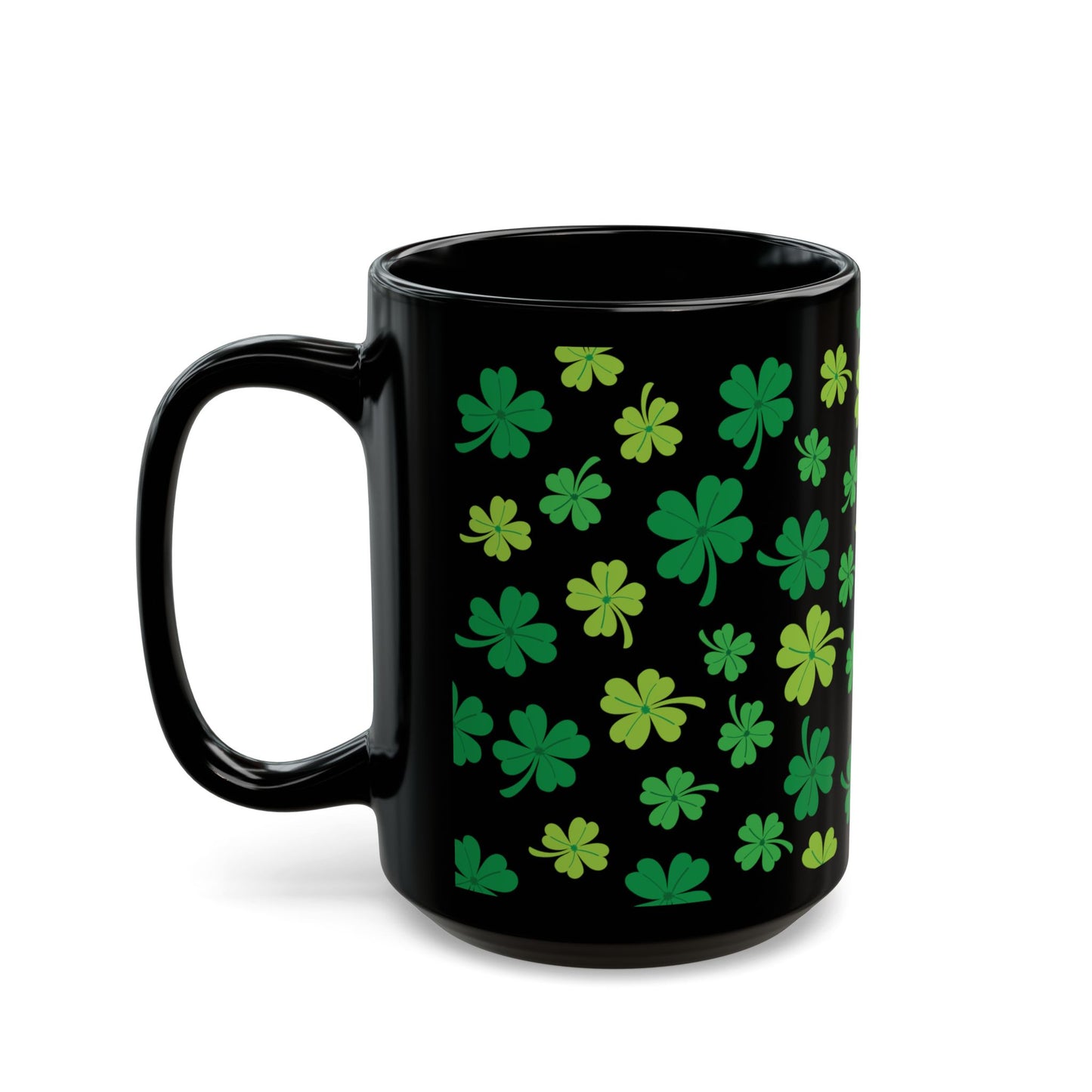Lucky Shamrock Black Mug – St. Patrick's Day Coffee Cup Gift