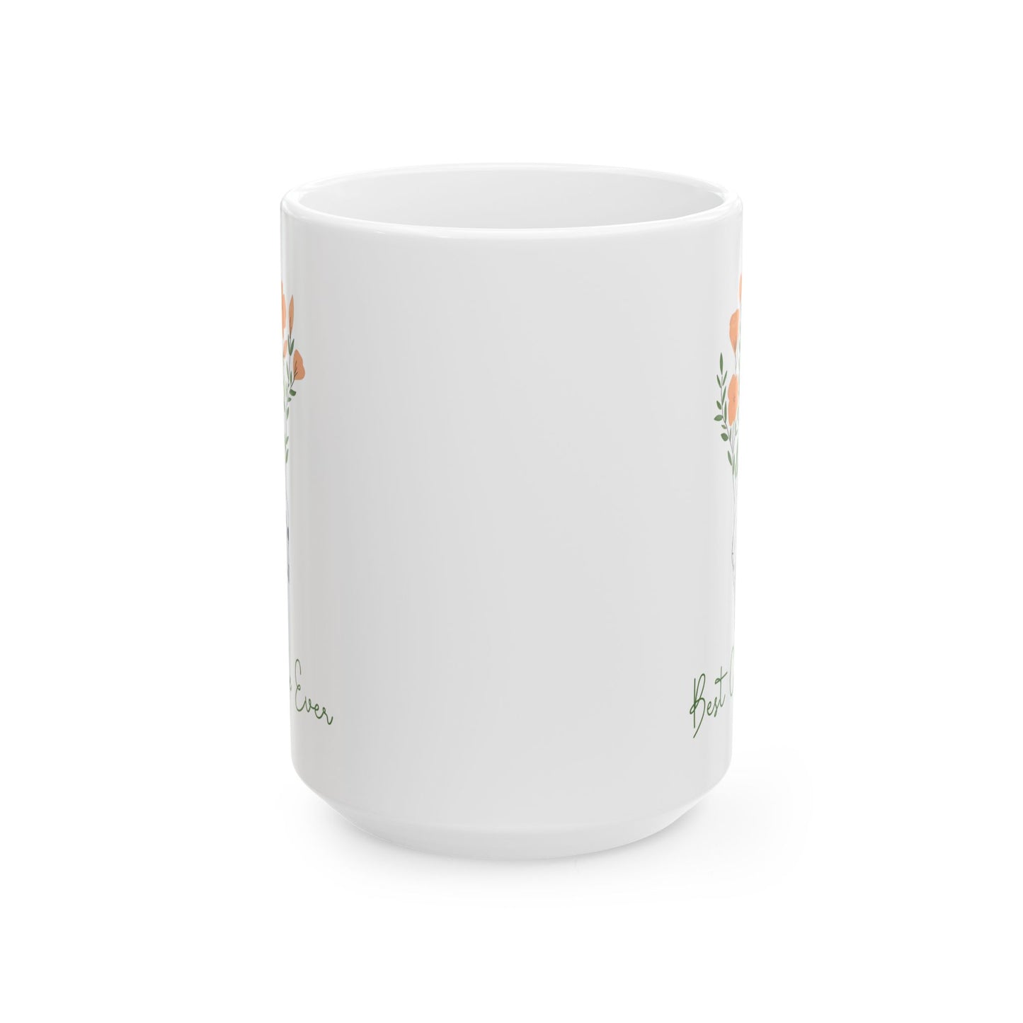 Best Couple Ever Mug – Floral Hand-Holding Illustration – Romantic Gift for Partners