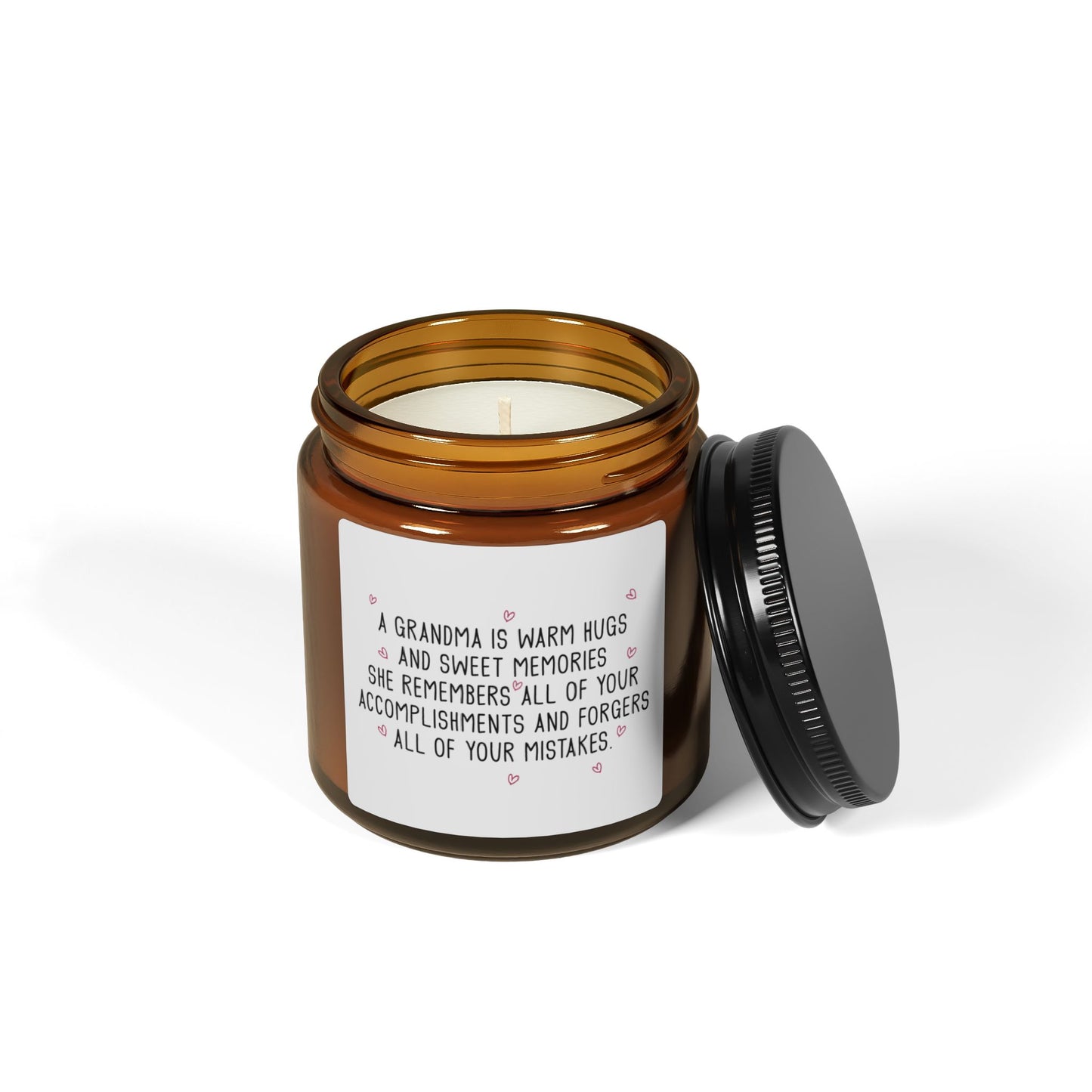 A grandma is warm hugs and sweet memories She remembers Candle