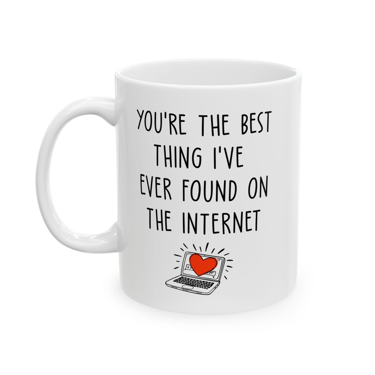 Cute White Coffee Cup for Boyfriend or Girlfriend – Funny Online Dating Gift