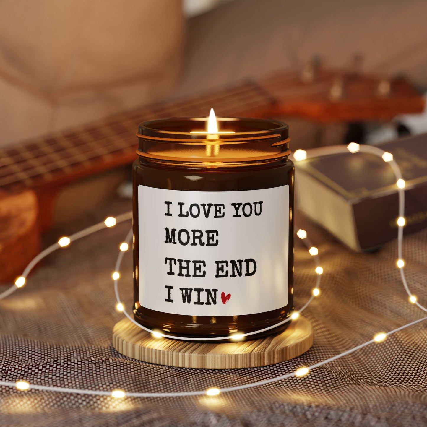 I love you more Scented Soy Candle (Multi-Size, Amber Jar)