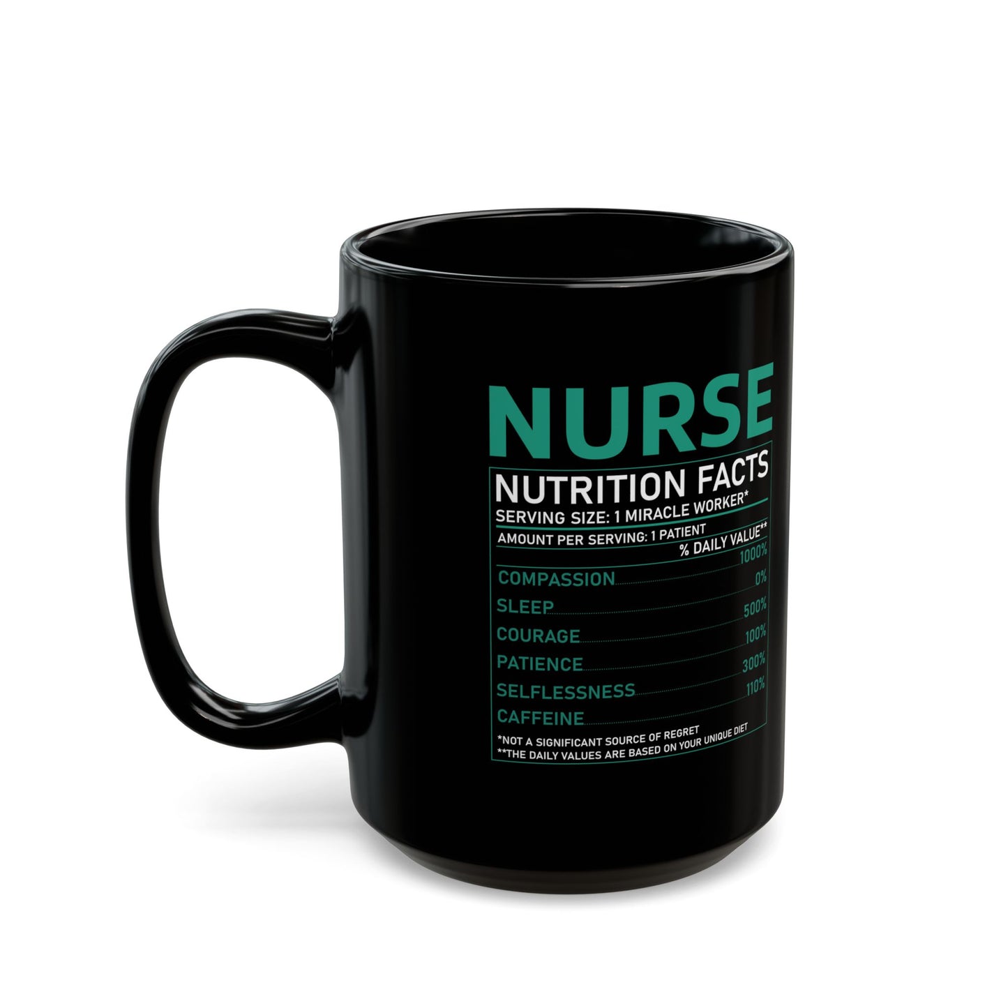 NURSE COMPASSION 1000% SLEEP 11oz & 15oz Black mug