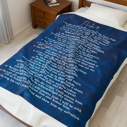 Psalm 91 Velveteen Plush Blanket