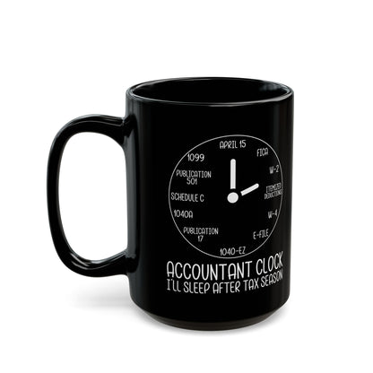 Accountant Clock Mug Black – Funny Tax Season Gift for CPAs