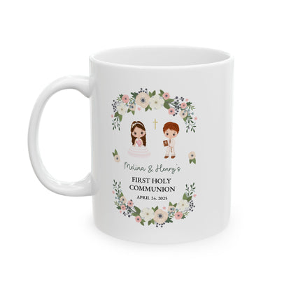 First Holy Communion Mug – Personalized Gift for Melina & Henry