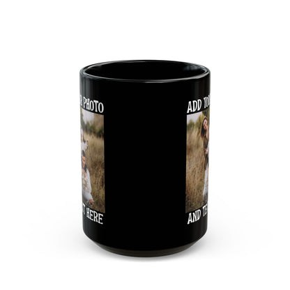 Rustic Family Portrait in Nature Black Mug (11oz, 15oz)