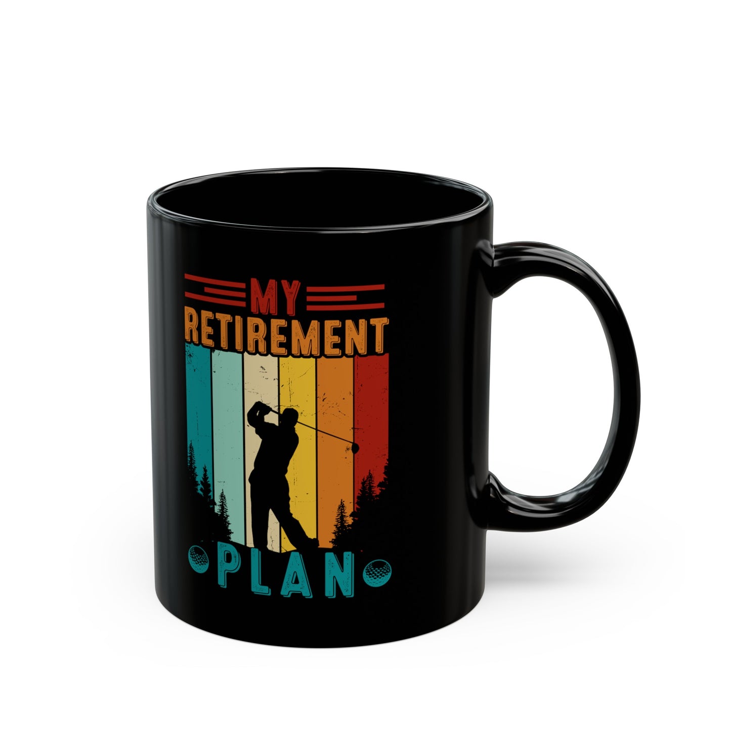 My Retirement Plan Mug – Sleek Black Golf Theme Design