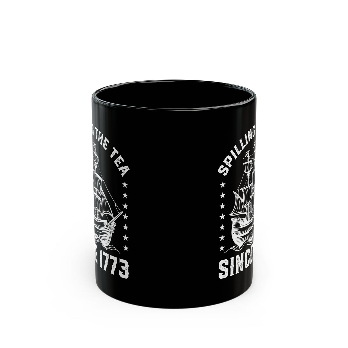 SPILLING THE TEA Black Mug (11oz, 15oz)