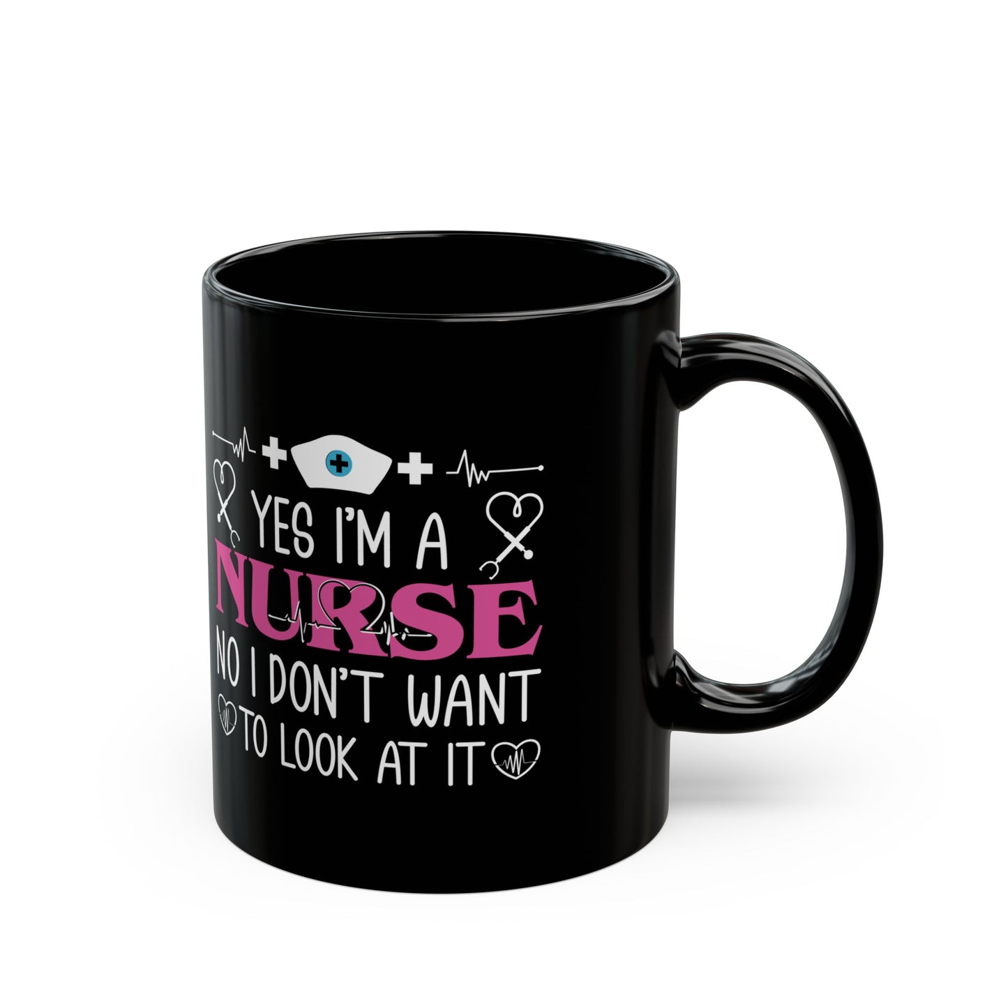 HIAMAH  ANURSE 11oz & 15oz  Black mug