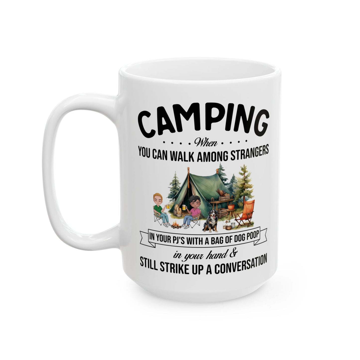 Chibi Camping Fun  Ceramic Mug, (11oz, 15oz)