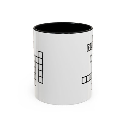 Fuck this shit funny crossword puzzle Accent Coffee Mug (11, 15oz)