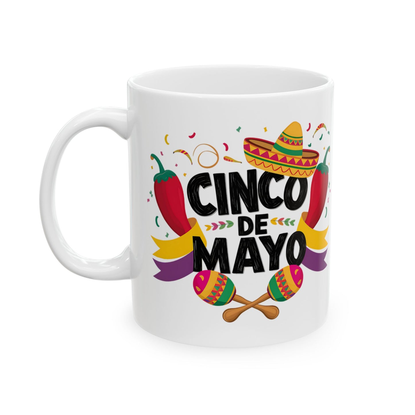 Cinco De Mayo White Mug, (11oz, 15oz)