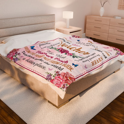 The Best Teacher Tech From Heart Not from A Book Velveteen Plush Blanket