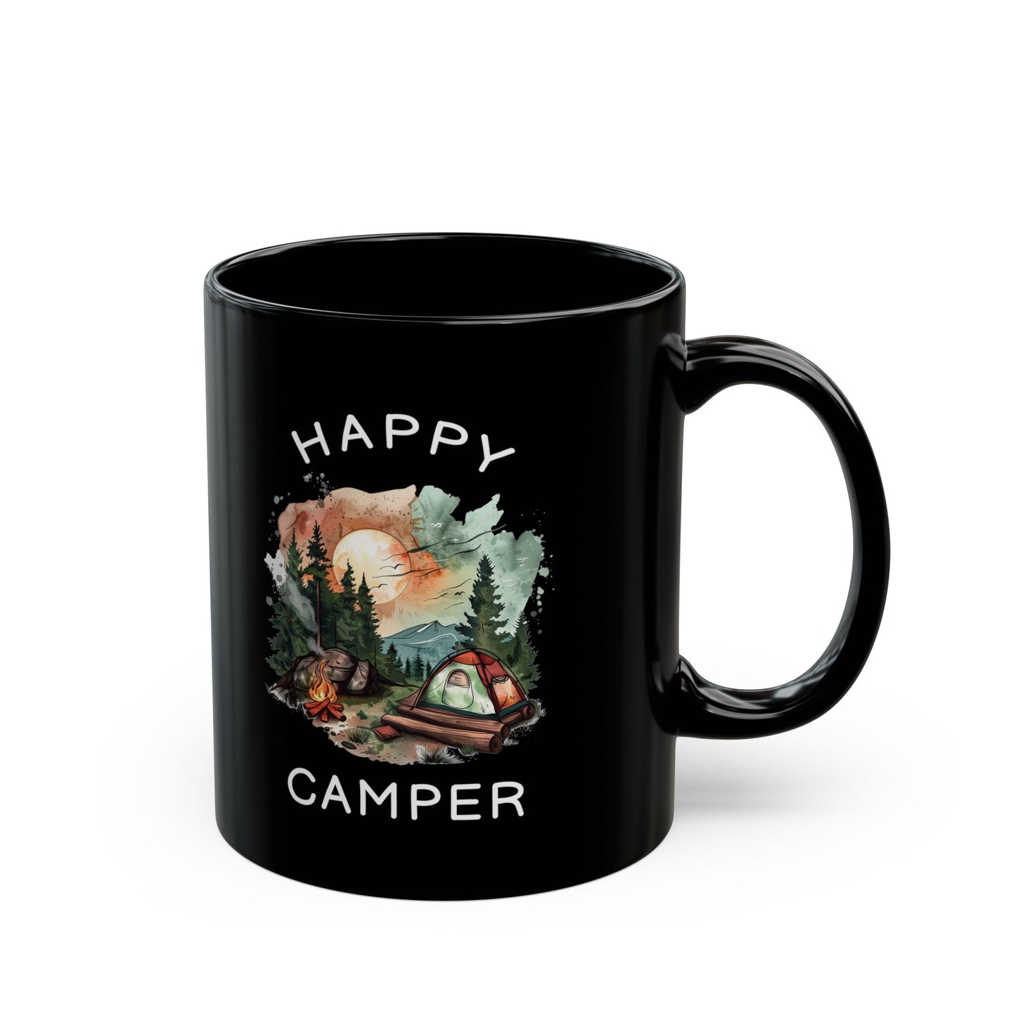 Happy Camper  Black Mug (11oz, 15oz)