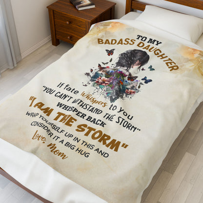 To My Badass Daughter Blanket