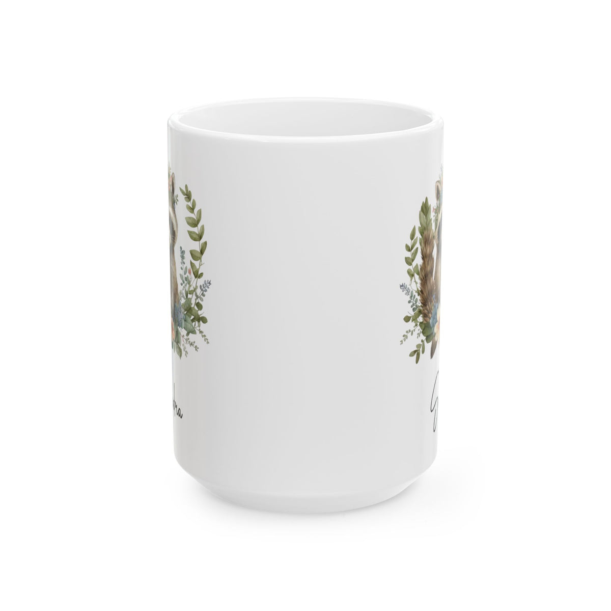 racoon custom, white Mug, (11oz, 15oz)