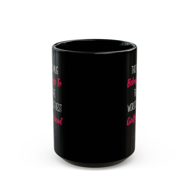 World's Best Girlfriend Mug – Black Ceramic with Heart Gift from Boyfriend or Partner