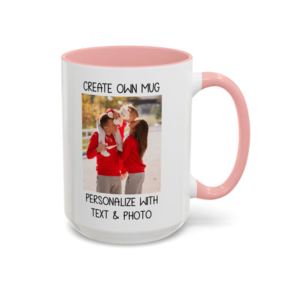 Happy Family Moments in Red Hoodies - Dad, Mom, and Daughter Outdoors Mug