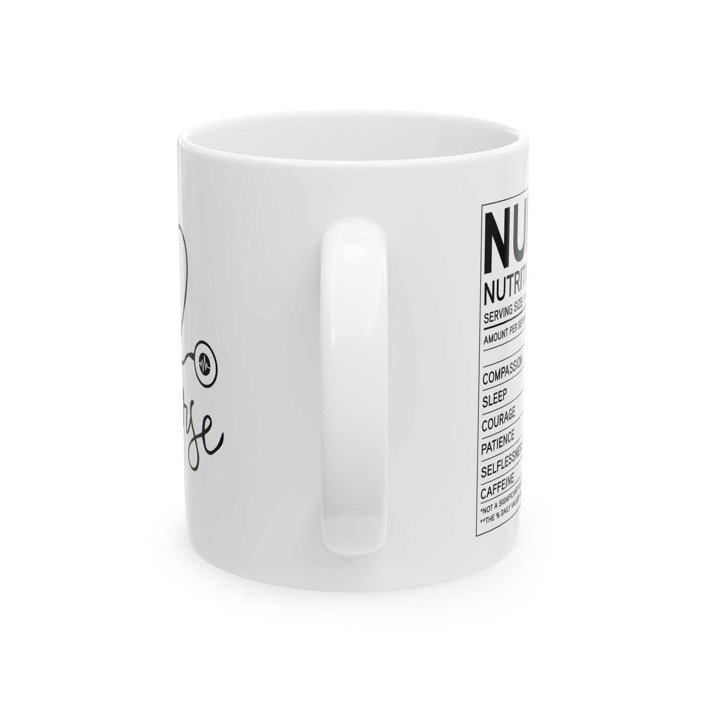 Love Nurse White Ceramic Mug – Cute Gift for Nurses, RN, LPN, or Nursing Students