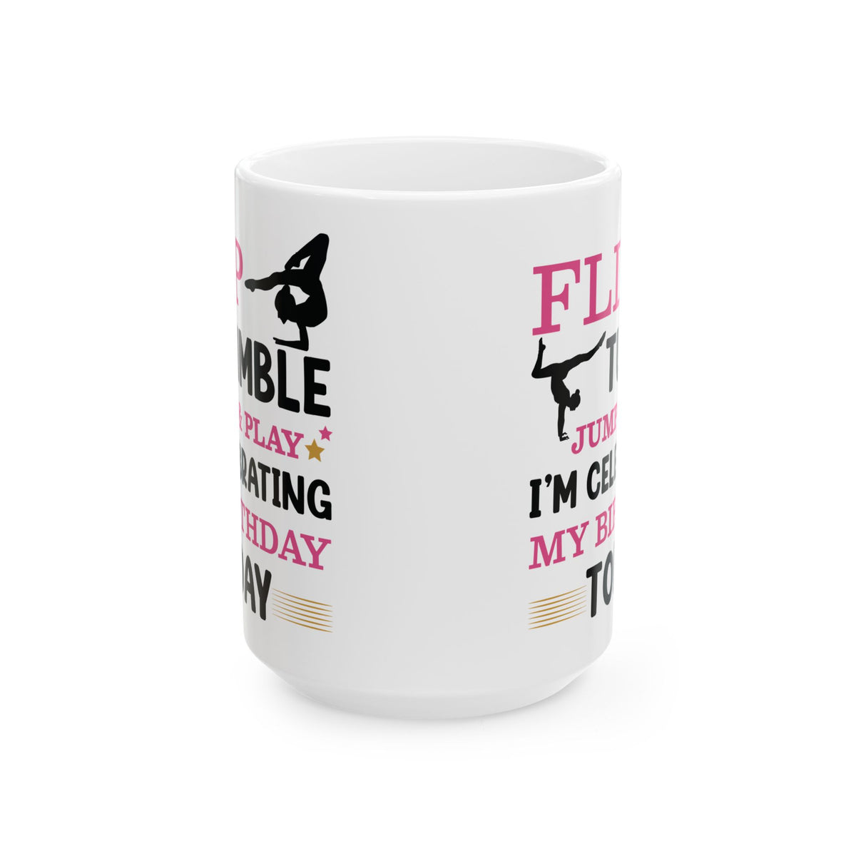 Flip Tumble Jump & Play White Mug, (11oz, 15oz)