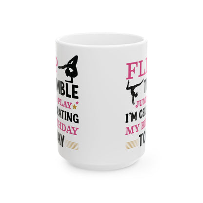 Flip Tumble Jump & Play White Mug, (11oz, 15oz)