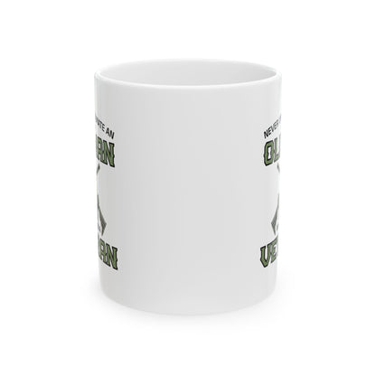 Give a Gift to a Veteran – Never Underestimate an Old Man Mug White Ceramic Patriotic Coffee Cup
