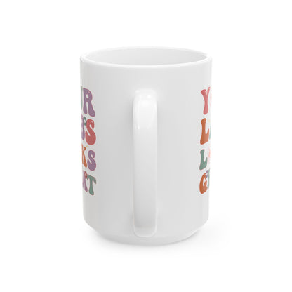 Funny White Coffee Cup for Lab Techs & Nurses – Retro Floral Medical Gift for Healthcare