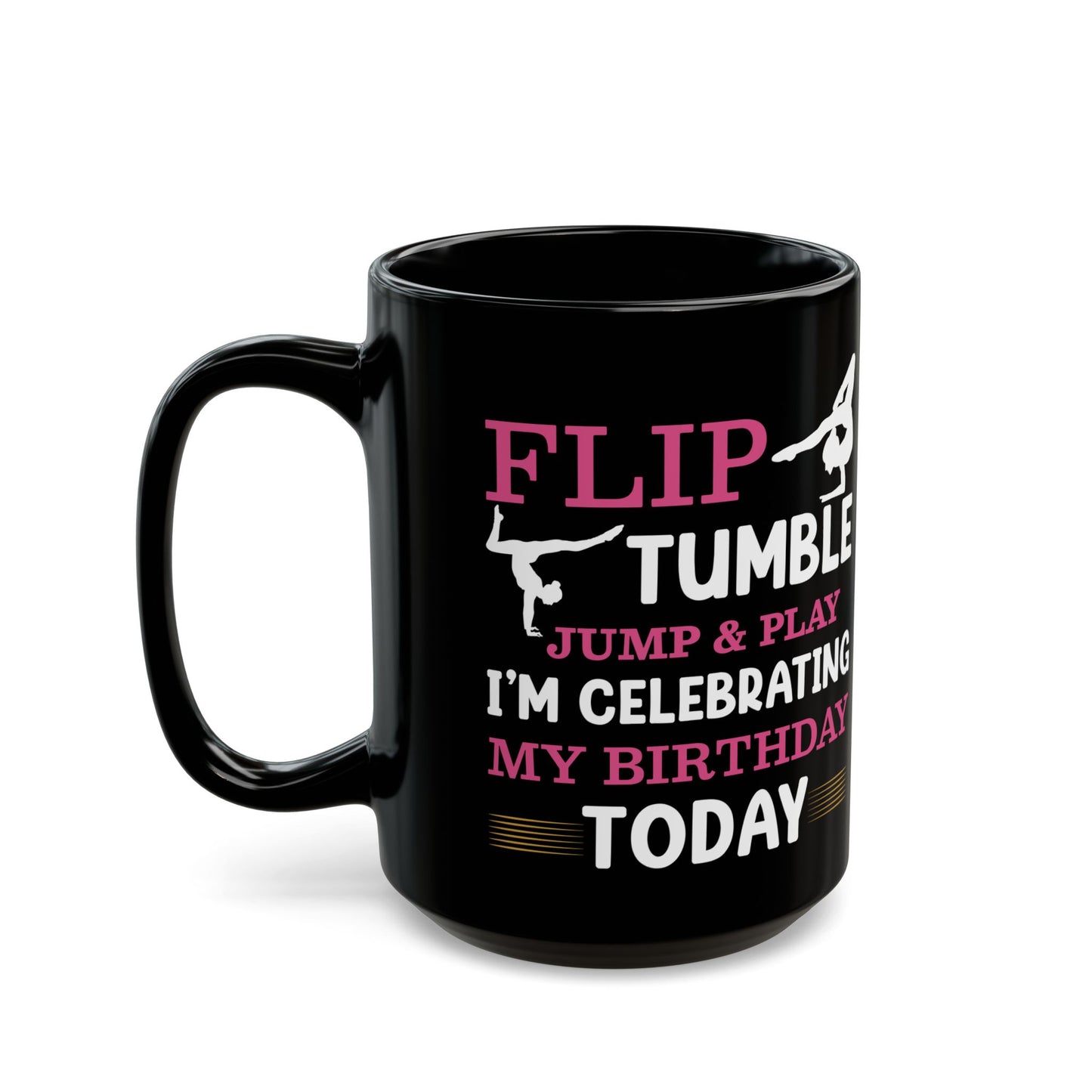 Flip Tumble Jump & Play Black Mug (11oz, 15oz)