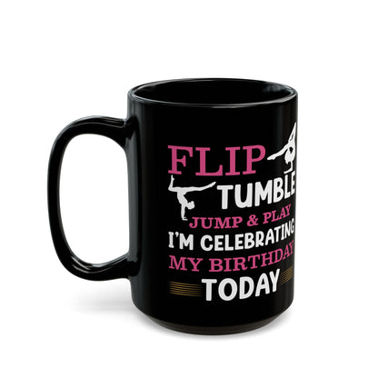 Flip Tumble Jump & Play Black Mug (11oz, 15oz)