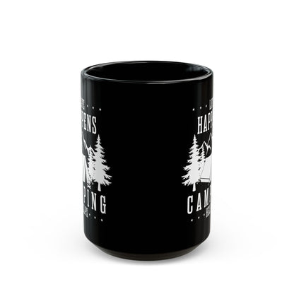 Minimalist Camping Design Ceramic Mug, (11oz, 15oz)