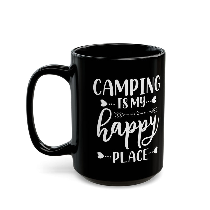 Minimalist Happy Typography Design Ceramic Mug, (11oz, 15oz)
