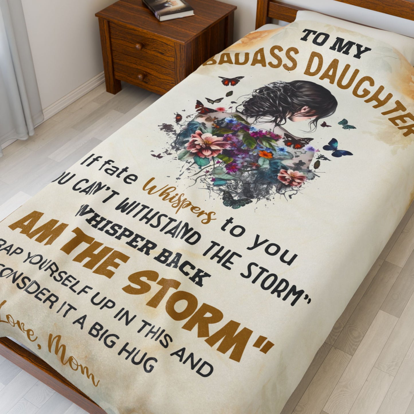 To My Badass Daughter Blanket