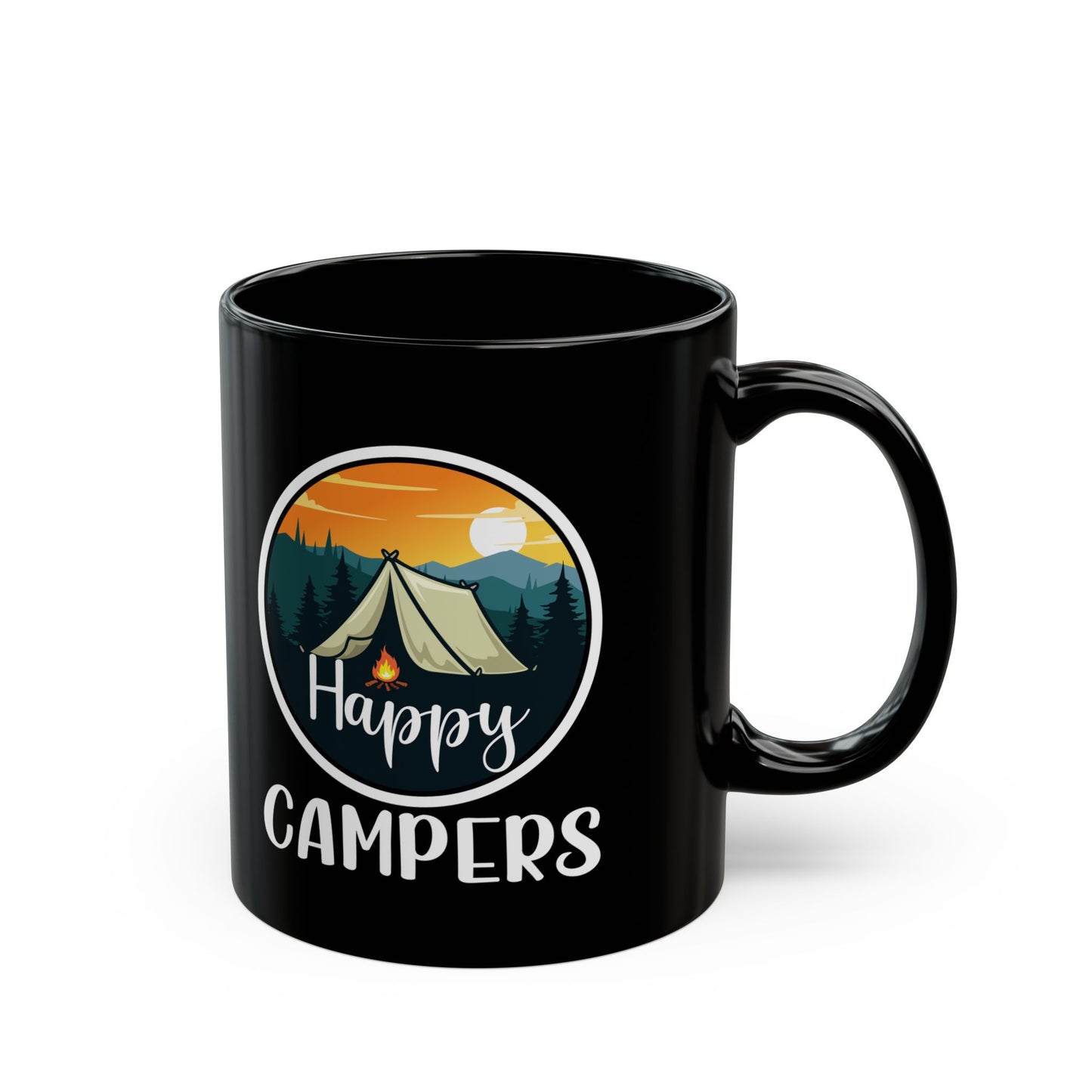 Happy Campers Black Mug (11oz, 15oz)