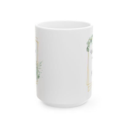 With God All Things Are Possible – White Floral Faith Mug