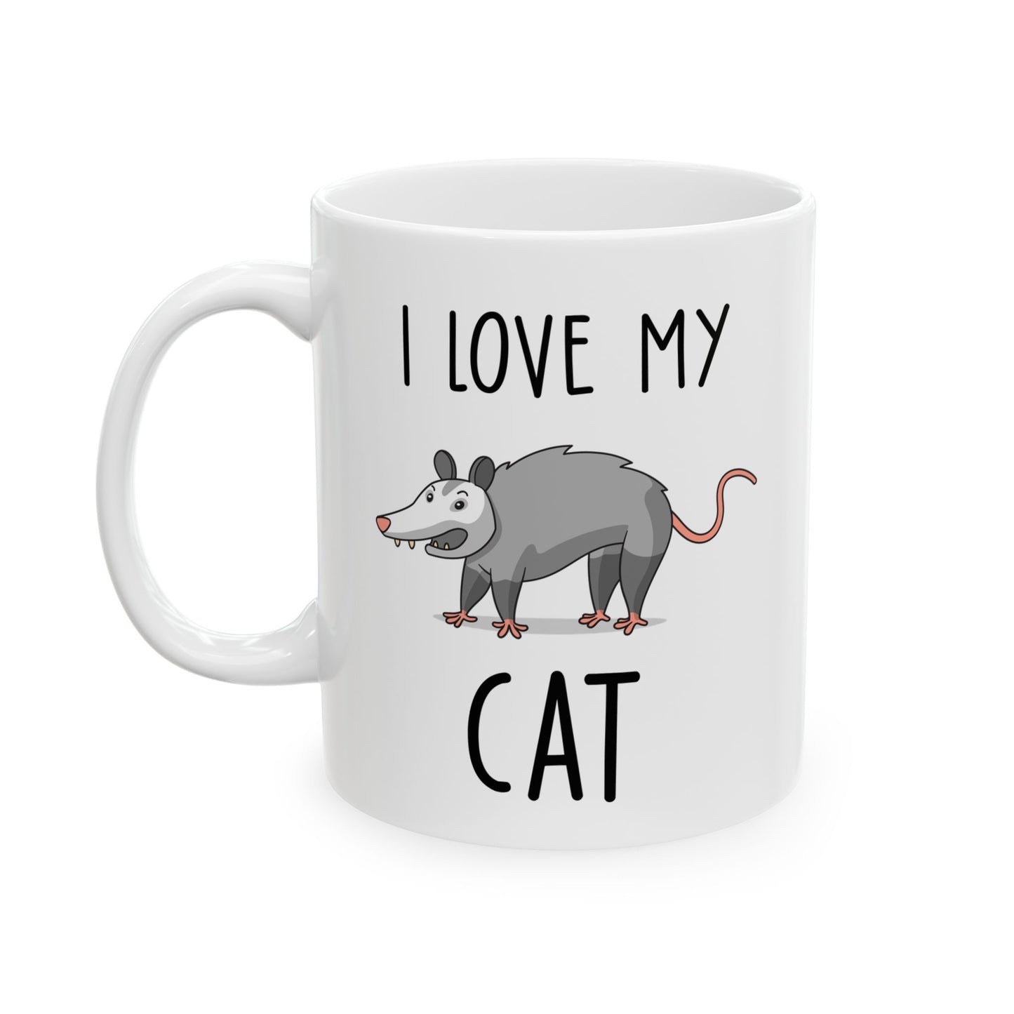 I Love My Cat Oposom, white Mug, (11oz, 15oz)