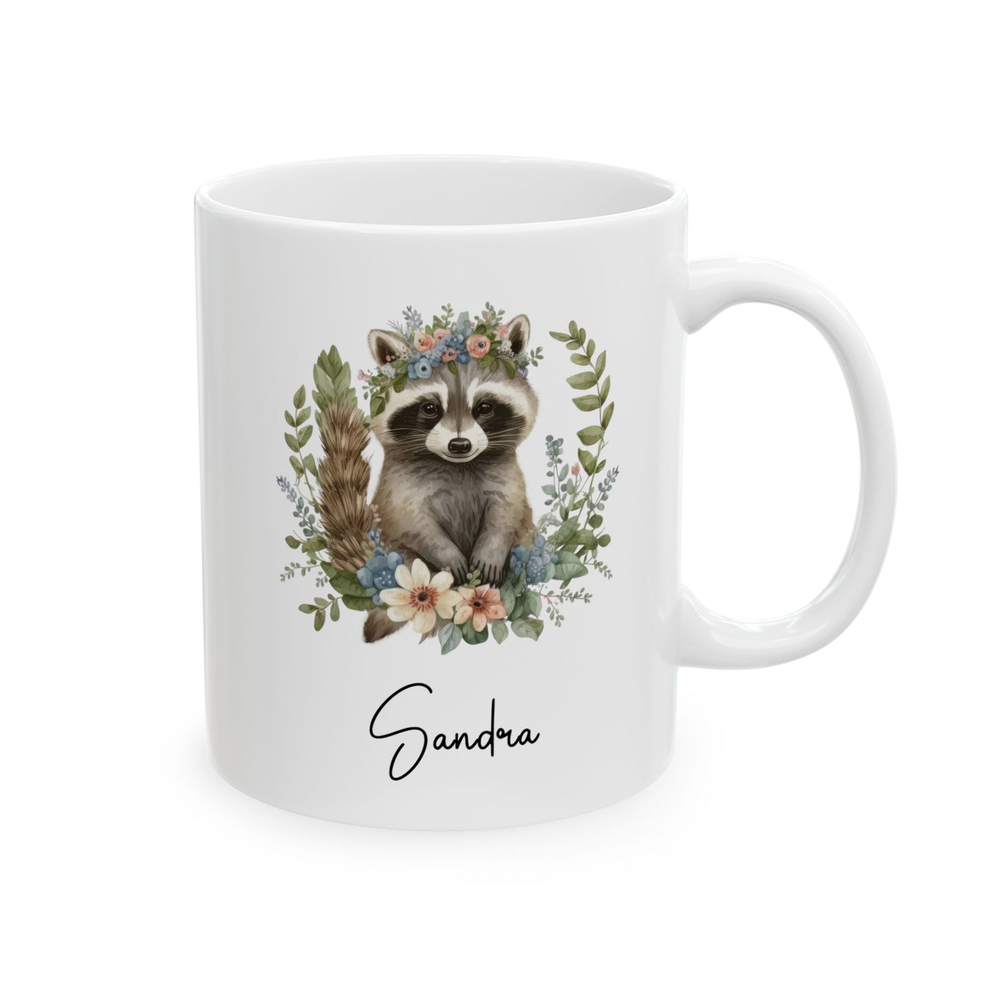 racoon custom, white Mug, (11oz, 15oz)